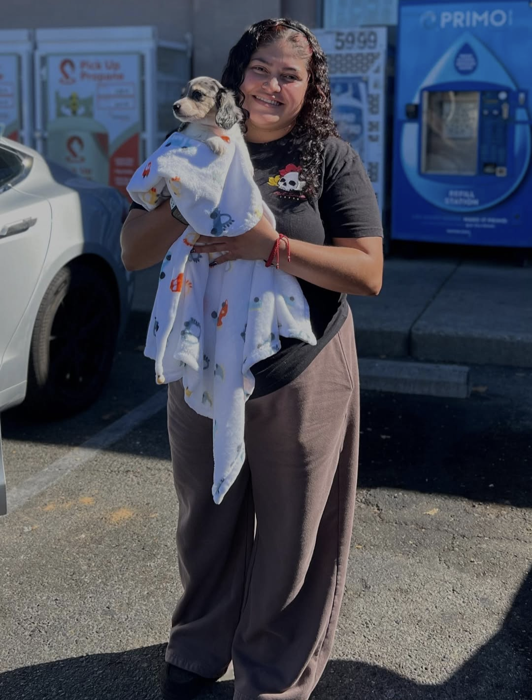 Maria Gonzales with Winston